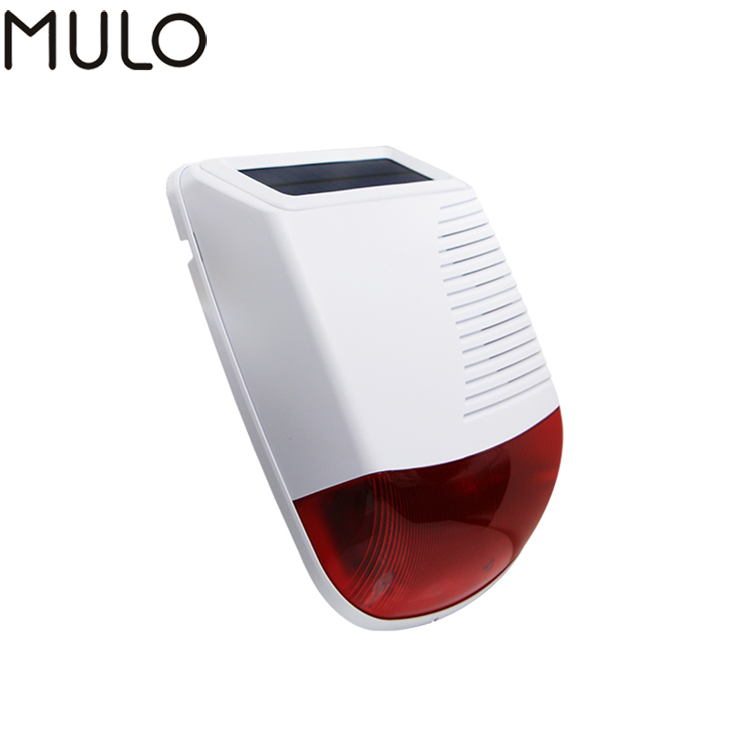Mula-alarma Solar inalámbrica para exteriores, sirena estroboscópica alimentada por Sensor de movimiento, CC de 3,7 V, para casa, tienda, garaje: 1