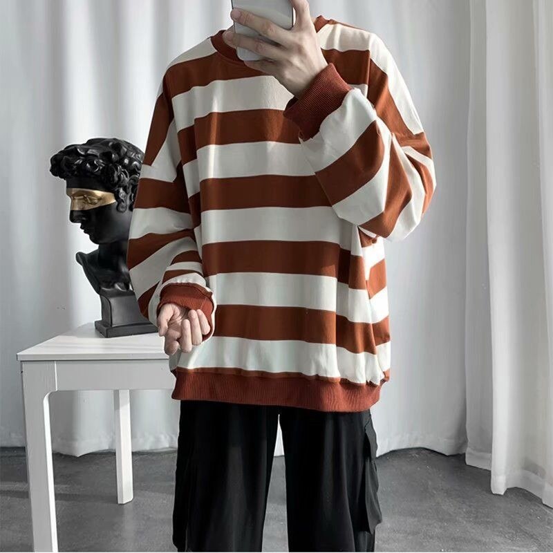 Oversized strip herre hættetrøjer koreansk hip hop efterår tynde afslappede sweatshirts kvinder rock hættetrøje plus størrelse tøj mænd japan hættetrøje