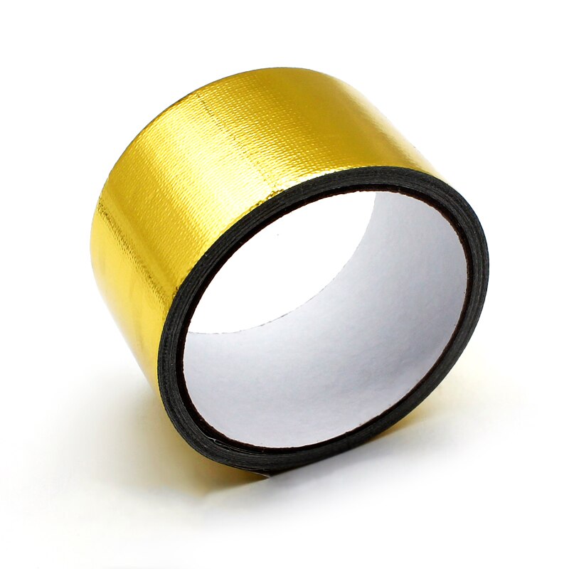 DEFT-Cinta decorativa para tubo de escape de coche, papel de aluminio de color dorado, cinta de envoltura de protección térmica dorada