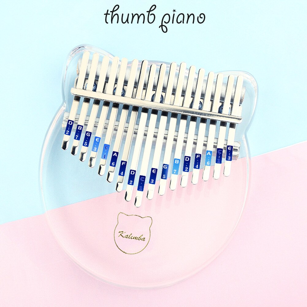 17 Key Entertainment Thumb Piano DIY Musical Instrument With Tuning Mallet Transparent Acrylic Sound Beginner Portable Kalimba