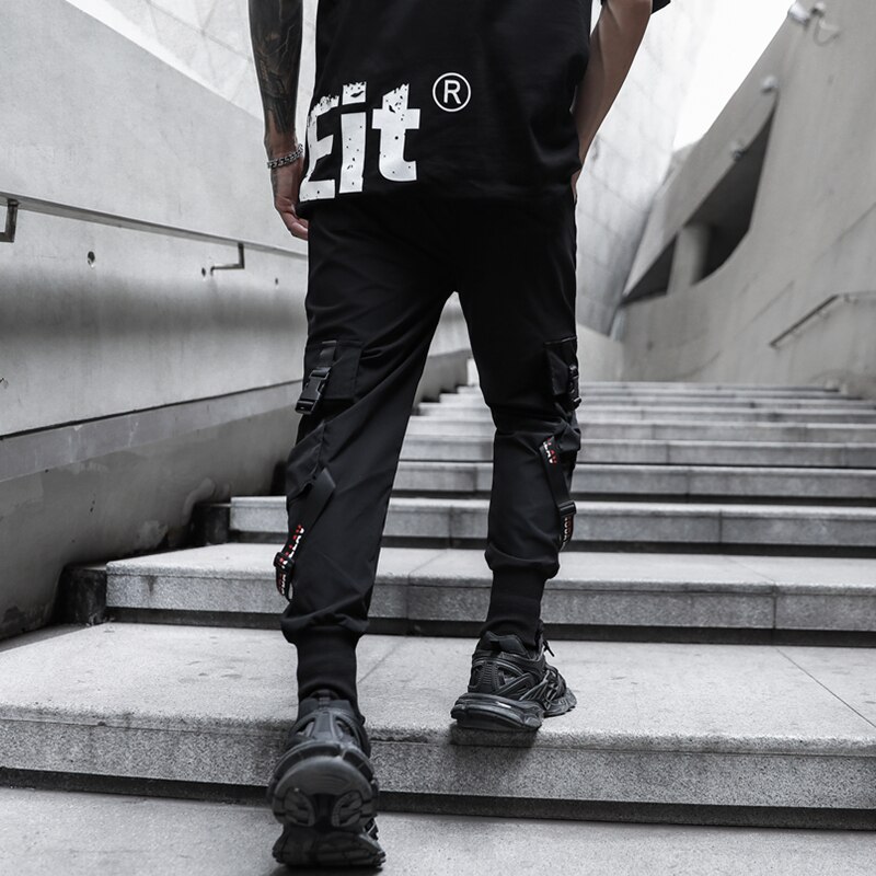 Pantalon mince pour homme, jogging, taille xxl, 3xl, couleur noire, Hip hop, , printemps été