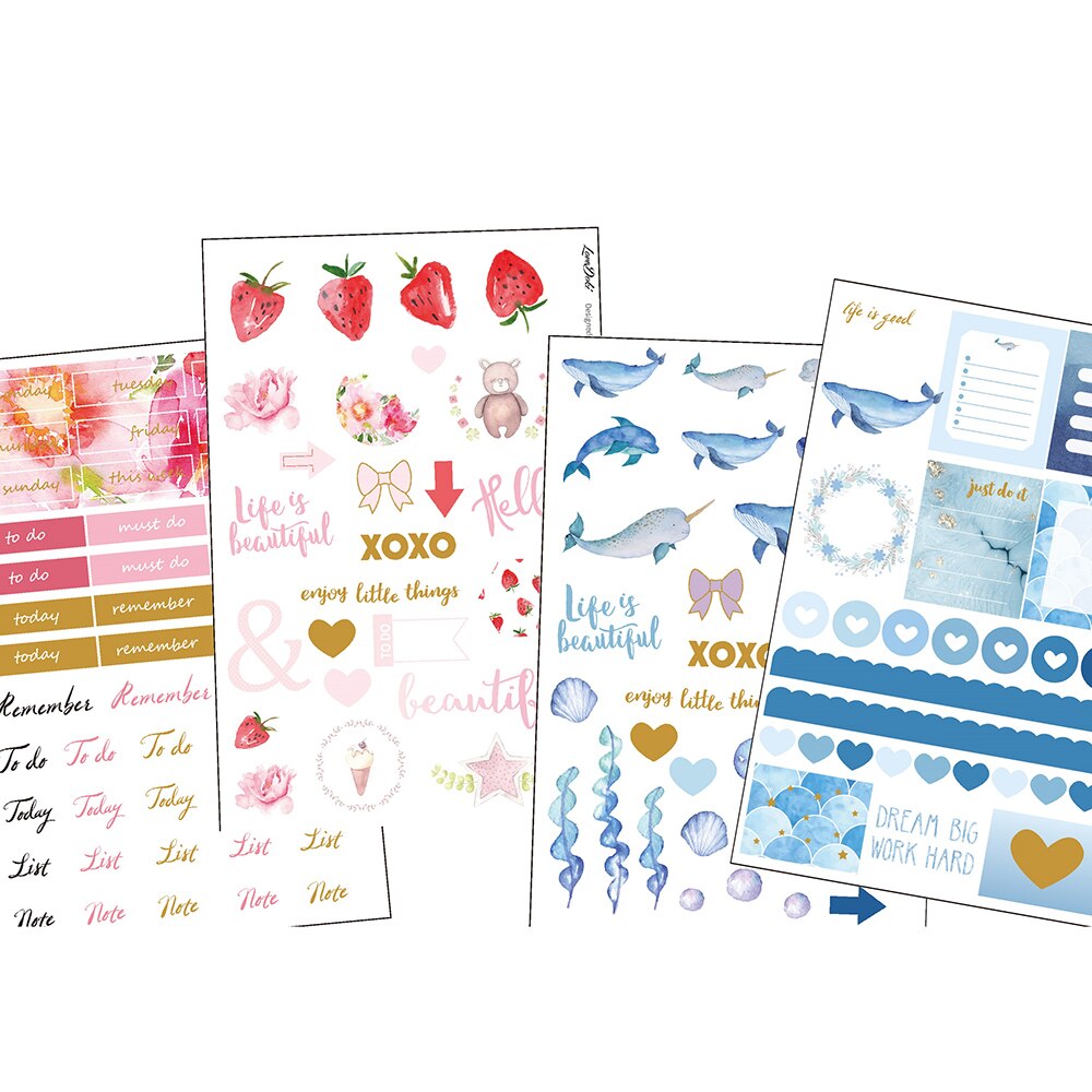 Lovedoki Journaling Stickers Scrapbooking Planner Bullet Journal Stickers Koreaanse Roze Bloem Decoratieve Stickers Briefpapier