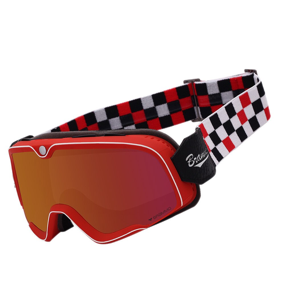 Brammo motocross mx goggles briller skisport eye ware moto off road hjelmbriller til motorcykel atv dh mtb vindtætte gafaer: Rød