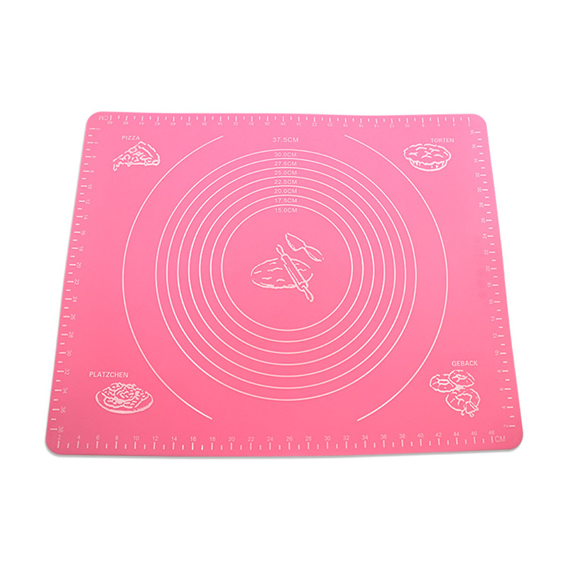 Silicone Kneden Deeg Mat Schaal Non-stick Keuken Bakken Tool Cake Board Grote Zachte Hoge Temperatuur Rolling Deeg Pad 40x50cm: Roze