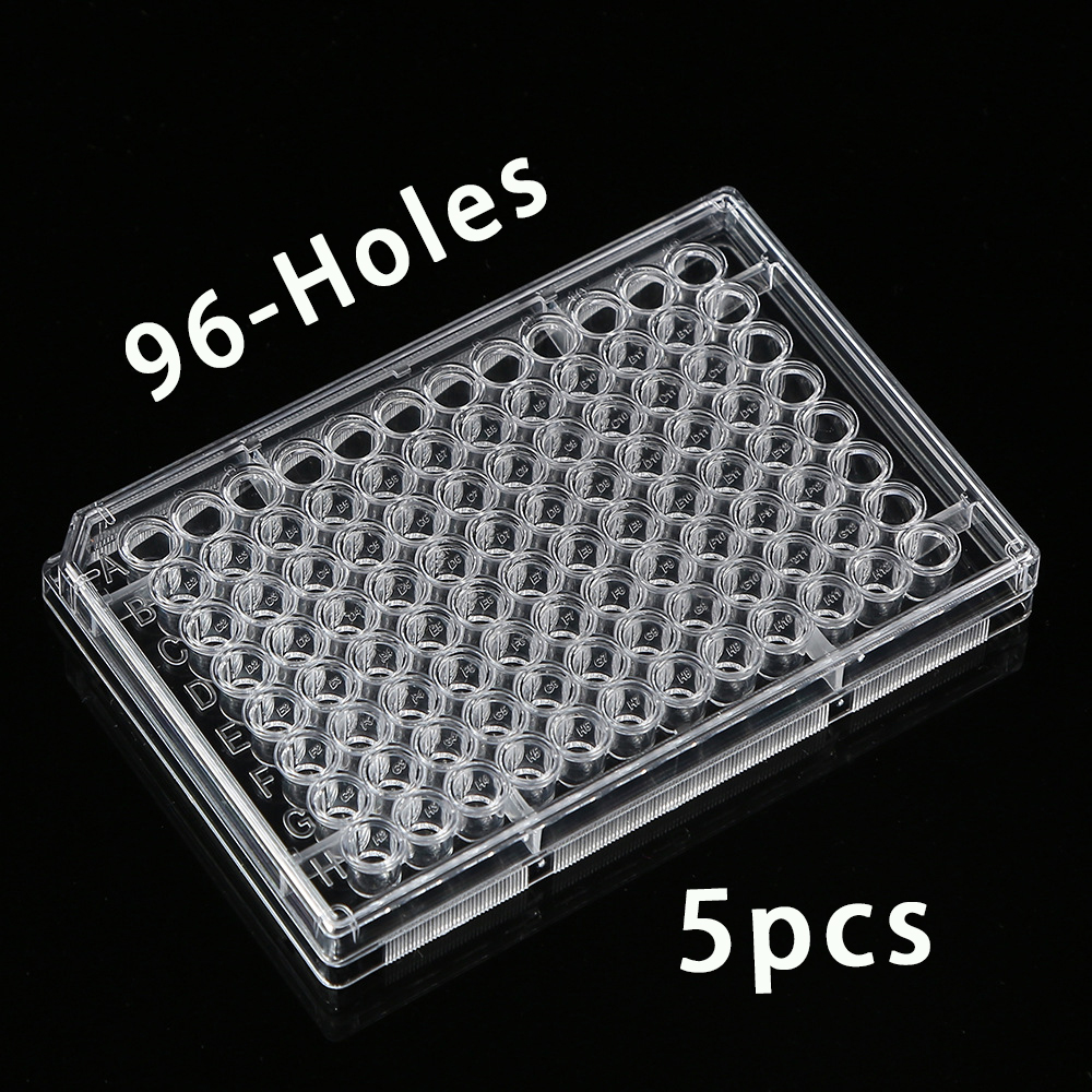 Plastic Petrischaaltje 6 12 24 48 96 Put Polystyreen Petrischalen Cultuur 48-Gaten Voor Laboratorium Biologische Laboratoriumbenodigdheden, 5 Stuks: Beige