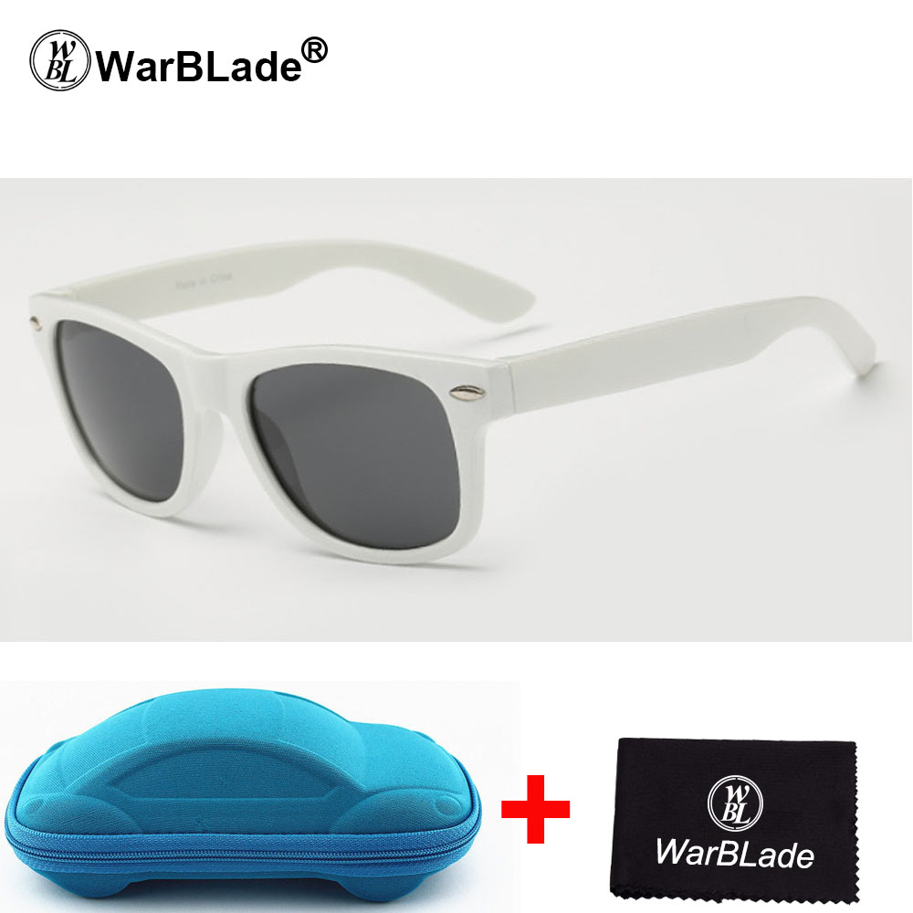 WarBLade Cool Zonnebril voor Kids Zonnebril voor Kinderen Jongens Meisjes Sunglass UV 400 Bescherming met Case Kinderen: white grey