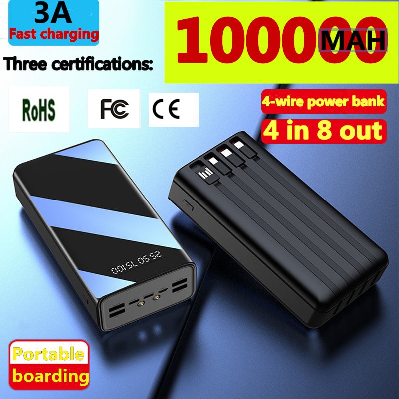Nuovo Accumulatori E Caricabatterie Di Riserva 100000mAh TypeC Micro USB di Ricarica VELOCE Powerbank Display A LED Portatile Batteria Esterna del Caricatore Per Il Telefono tablet