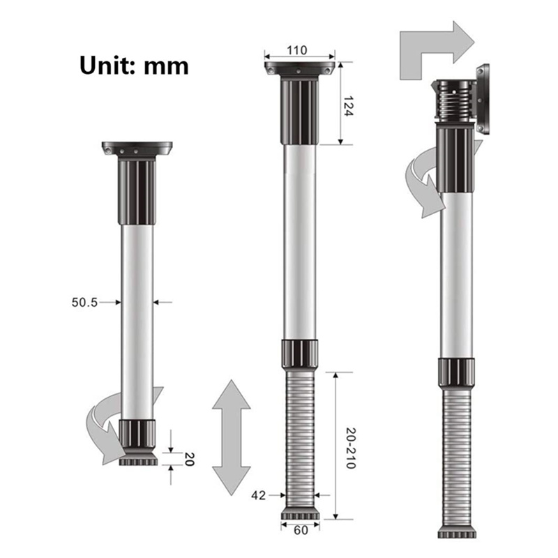 JayCreer RV Telescopic Feet Aluminum Foldable Lifting Folding Table Legs, For Table Desk Bench Bar