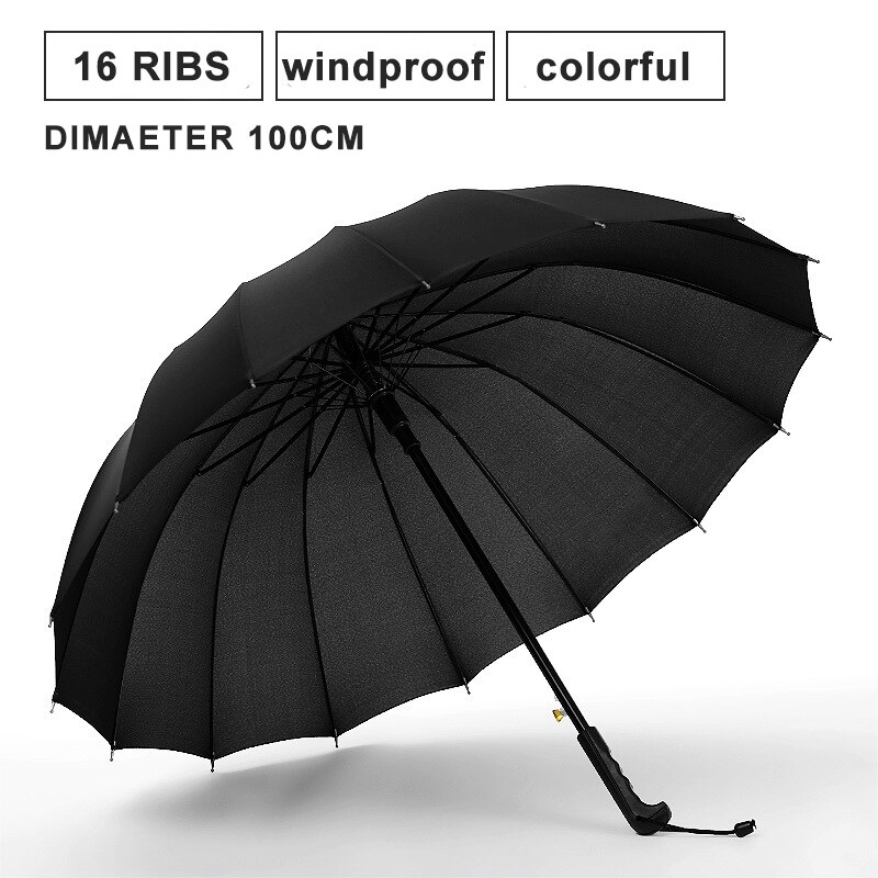 Paraguas impermeable de 16K para hombre y mujer, paraguas de arco iris largo, resistente al viento, para Golf, gran sombrilla