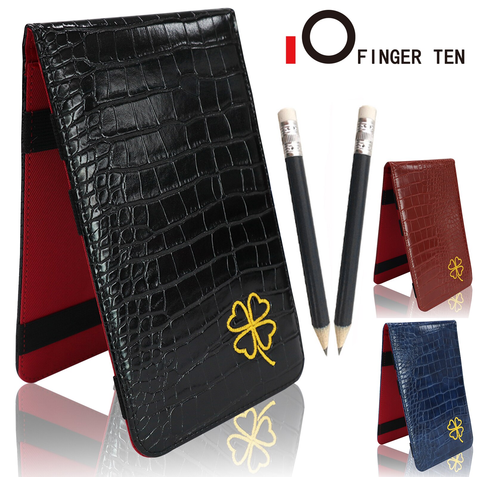 Funda de cuero PU para tarjeta de puntuación de Golf, soporte para tarjeta de puntuación de golfista con lápiz, suministros de ayuda de entrenamiento, accesorios,