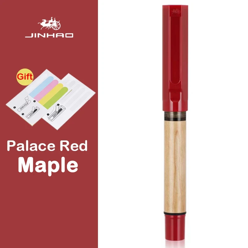 JINHAO 58 Wood Fountain Pen Colors Student F EF Nib Ink Pen Calligraphy Pen Stationery School Office Supplies: black / F