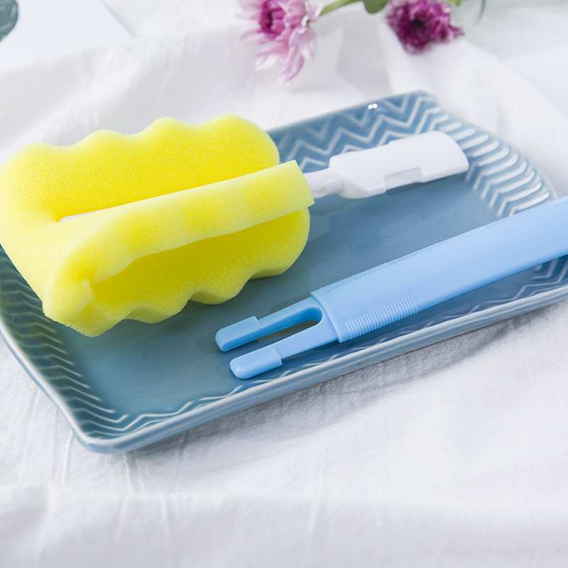 Sponge Baby Bottle Cleaning Sponge Brushes Glass Milk Feeding Bottle Cup Brush Cleaning Cup Scrubber Washing Brushes Random