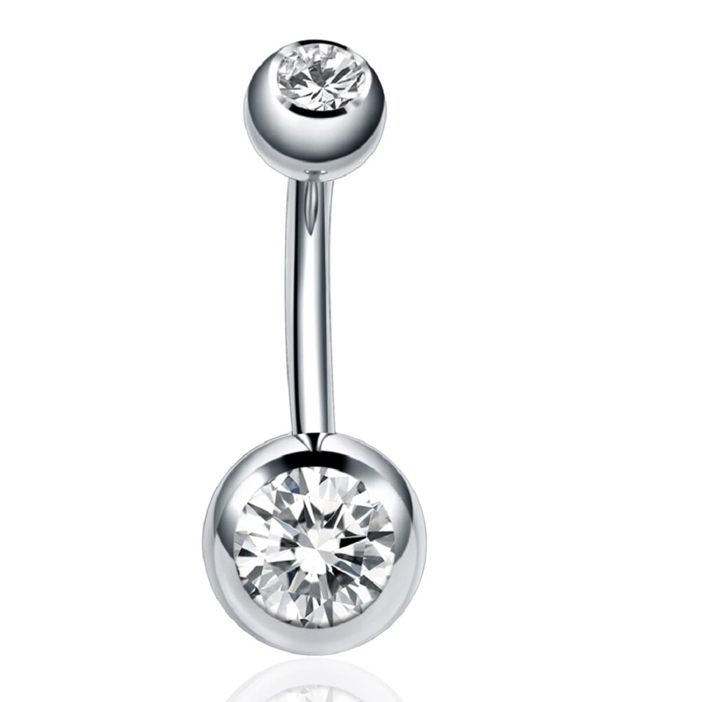 1pc mavepiercing kirurgisk stål krystal navle ringe navle piercing ombligo 5/8mm kugle kropspiercing smykker: Je0032c