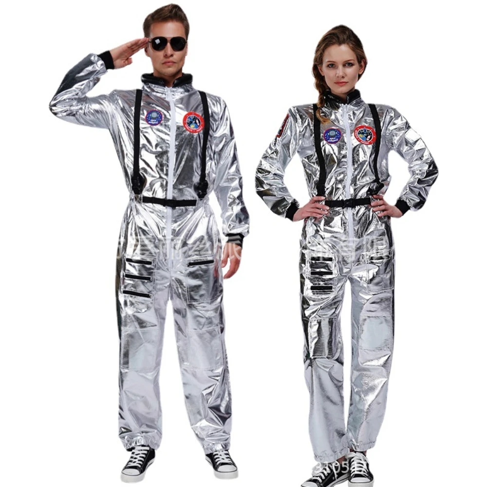 Astronaut Kostuum Volwassen Kinderen Zilveren Ruimteman Kostuum Plus Size Dames Ruimtepak