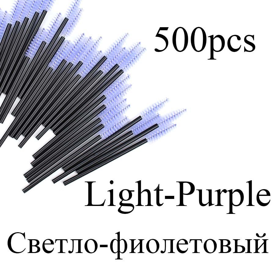500 Stks/pak Wegwerp Kristal Wimper Borstel Kam Wimpers Extension Mascara Wands Make-Up Professionele Beauty Tool: 500pcs Lightpurple