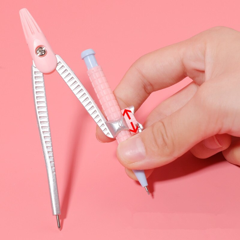Student Set of Compasses Automatic Pencil Writing Stationery Office Protractor Compass Kid Geometry Mathematics Teaching Aids