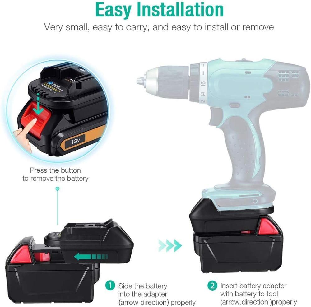 Power Tool Adapter DM18M Converter For Dewalt 18V Li-ion Battery for Makita Milwaukee Bosch Ryobi Hitache Metabo Worx Devon Tool