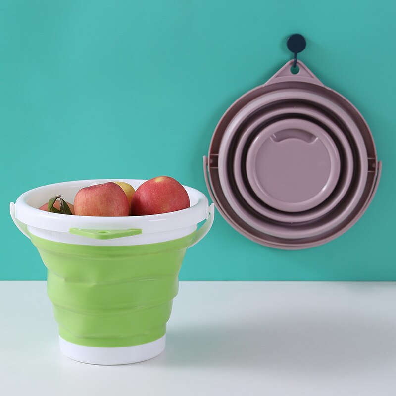 Portable folding barrels plastic bucket outdoor car wash fishing trip household multi-functional household cleaning barrel