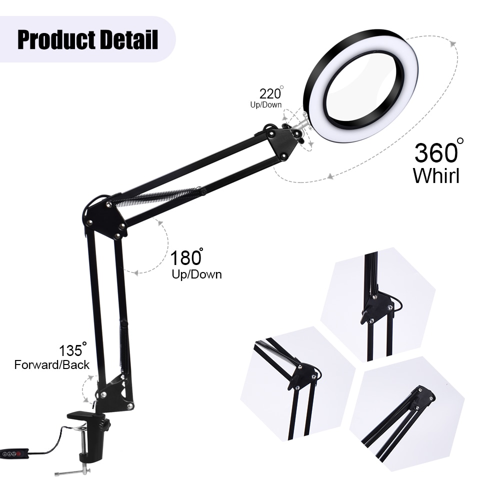 Light Rework Toolour Magnifying Glass USB 5X able Clamp Magnifi... – Grandado