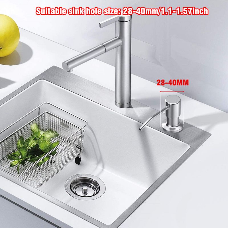 300ML Kitchen Sink Soap Dispenser Manually Press Stainless Steel Head ABS Dispenser Detergent Liquid Soap Lotion Dispensers