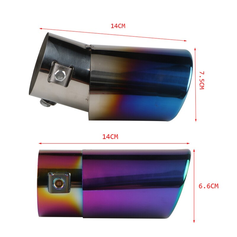 63Mm Auto Omgebouwd Uitlaat Tail Tip Pipe Enkele Outlet Keel Auto Universele Rvs Ronde Pijp Uitlaat Demper