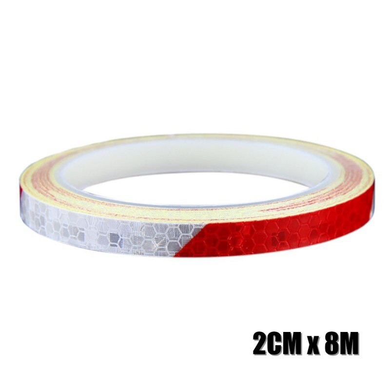1cmx8m/2cmX8cm Bike Reflective Stickers Cycling Fluorescent Reflective Tape MTB Bicycle Safety Decor Luminous Body Sticker: B7