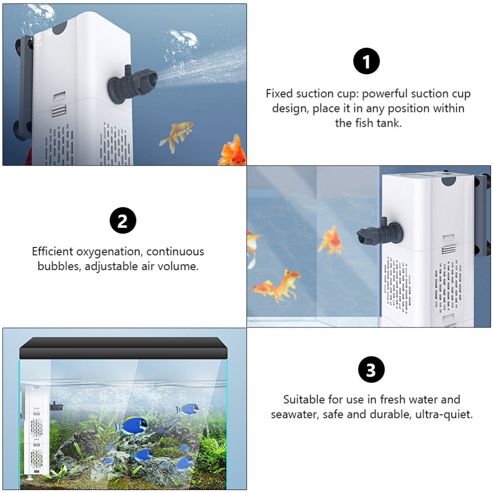 1Pc Adjustable Airflow Water Pump Circulation Filter Durable Filter Pump White