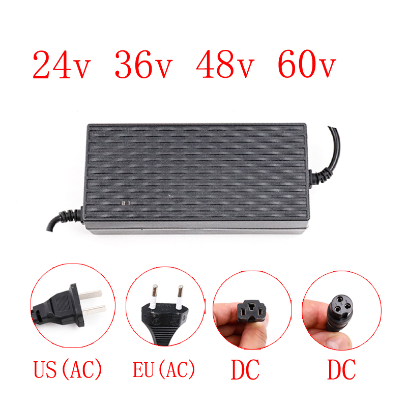 Chargeur universel de batterie au Lithium pour vélo électrique, 24v 2a 36v2a 48v2a 60v2a, accessoires pour Scooter électrique