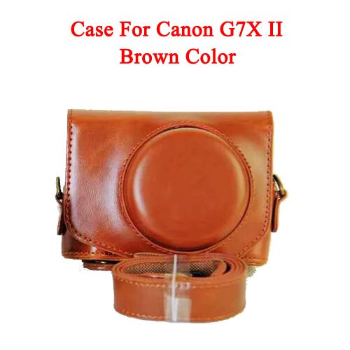 Pu Leather Camera Case Bag For Canon Powershot G7X mark 2 G7X II G7X2 G7XIII G7X III G7X Mark 3 luxury Camera Cover With Strap: G7X II -Brown