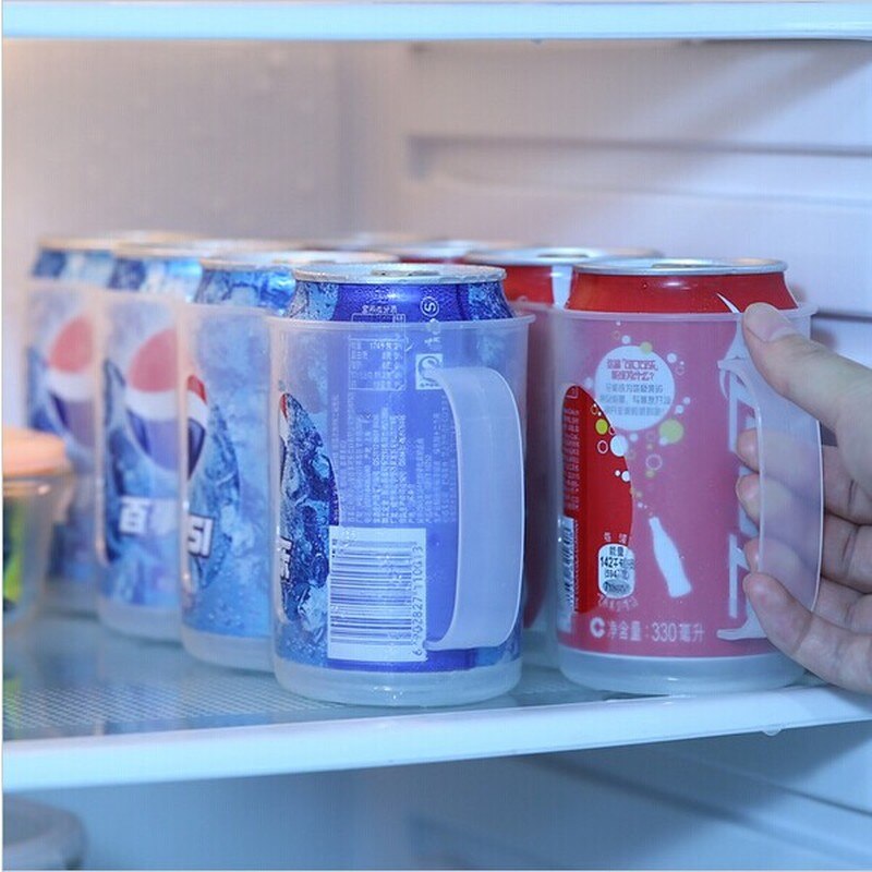 Refrigerator beverage storage box save space kitchen cans sorting case rack cola beer plastic finishing container YHJ121312