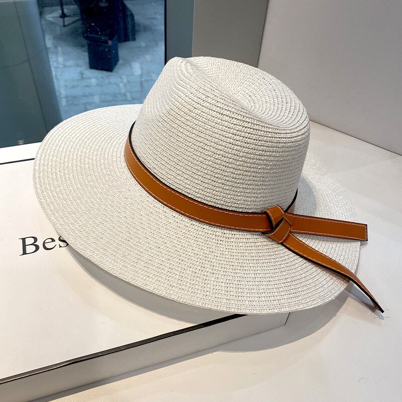 Women's Straw Hat or Summer Beach Hat: White