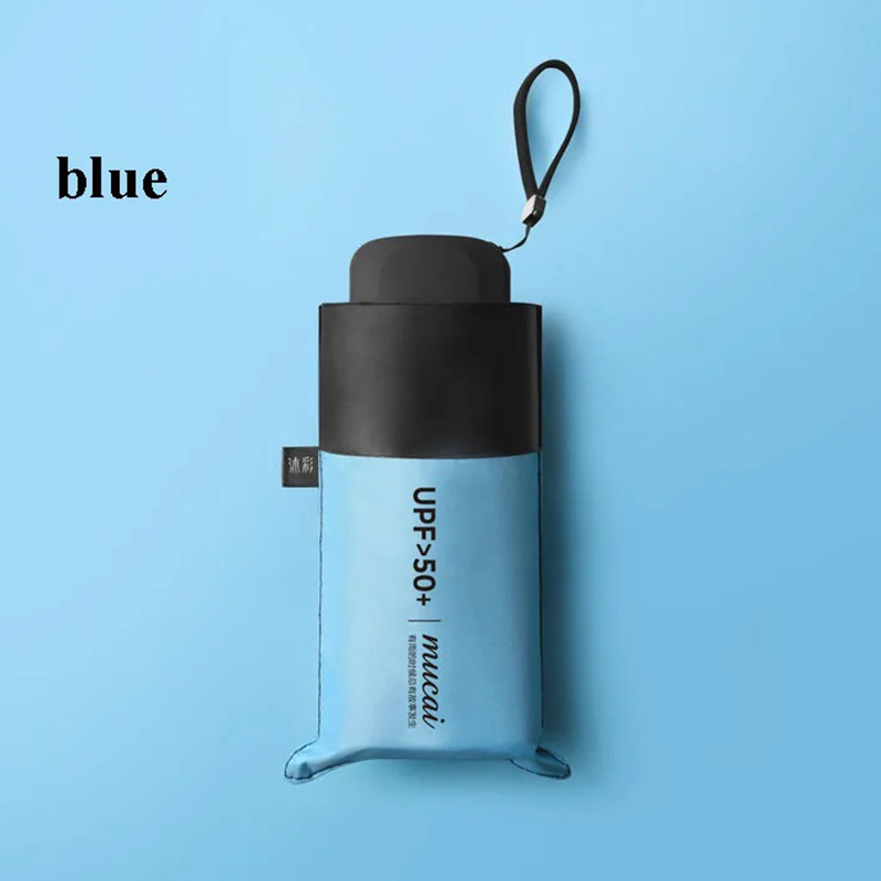 Ombrello compatto mini tascabile ottavino anti UV Paraguas Ombrello da suola Ombrelli portatili pieghevoli leggeri antivento per esterni: Blu