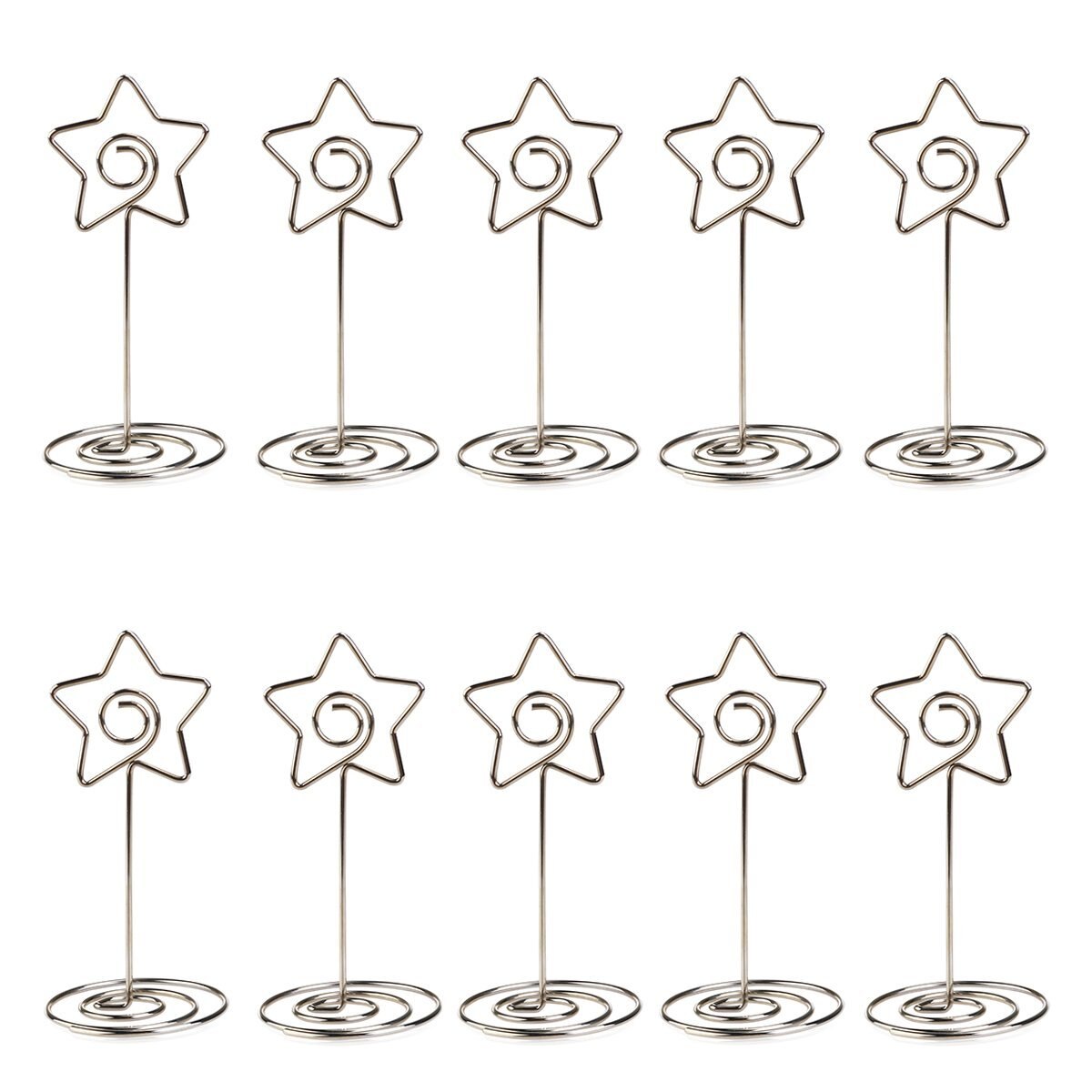 Nocm -10 stuks metalen ster tafelnummer fotohouder staat voor bruiloften en feesten: Default Title
