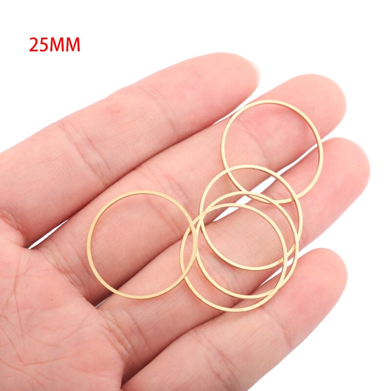 30Pcs Raw Brass Earring Charm Circle Ring Round Hoop Connector Dream Catcher Link O Ring Jewelry Making DIY Earrings Findings: 25mm