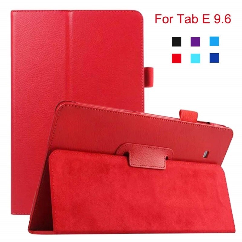 Capa para samsung galaxy tab e, capa de 9.6 polegadas para samsung galaxy tab e t560 t561 SM-T561 couro flip funda de textura inteligente: RED