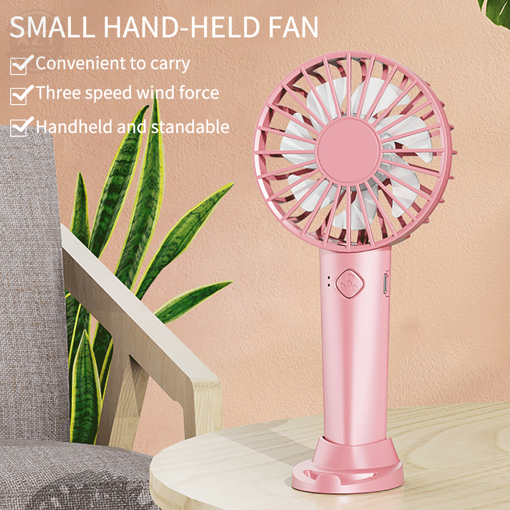 USB Mini starker Wind Hand ventilator tragbare leise wiederauf ladbare Desktop-Luftkühler mit Telefon halter Lüfter Outdoor-Reisen