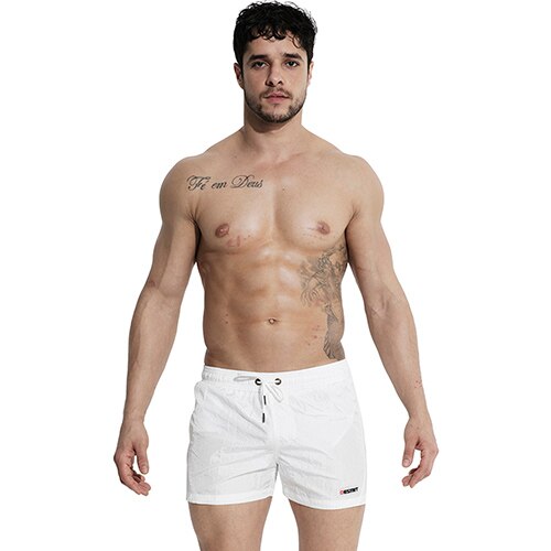 Desmiit-pantalones cortos deportivos para hombre, Shorts masculinos de secado rápido con forro de Surf, ligeros para el hogar, para playa y verano, DT69: White / XXL