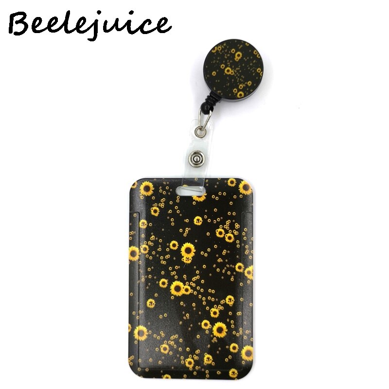 Girasoli fiori titolare della carta donna uomo affari cordino Badge porta carte porta carte studente cordino ID porta carte di credito borse: 4