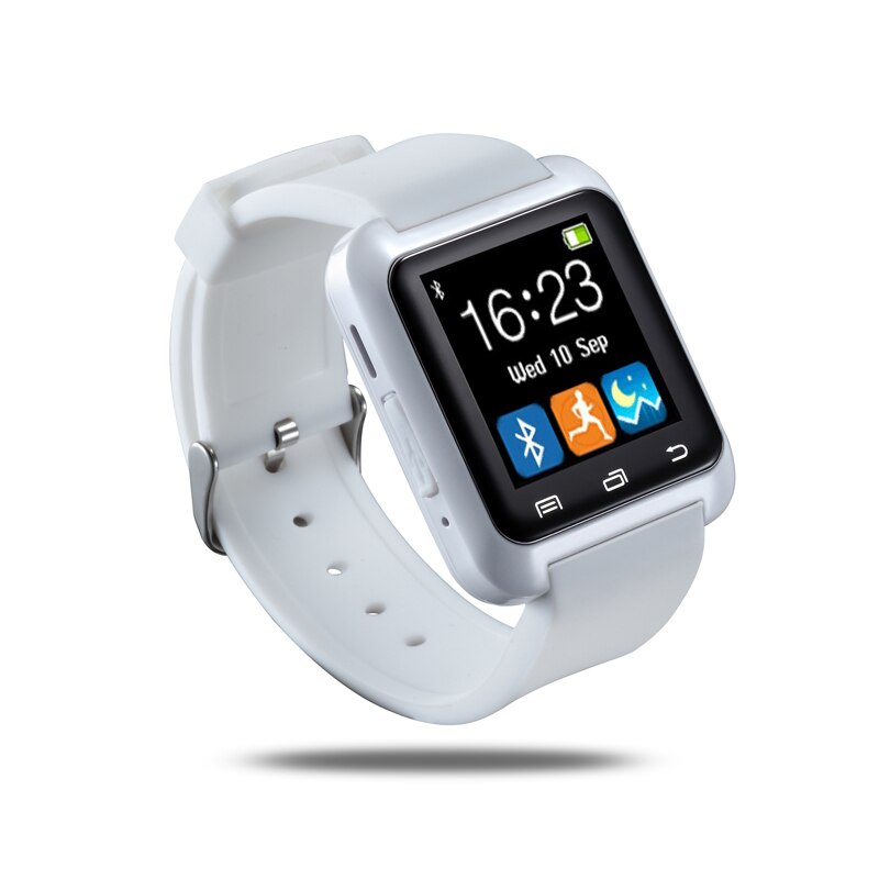 Reloj Digital inteligente para hombres relojes de teléfono Bluetooth compatible con llamadas manos libres cronómetro podómetro reloj deportivo para IOS Android: Blanco