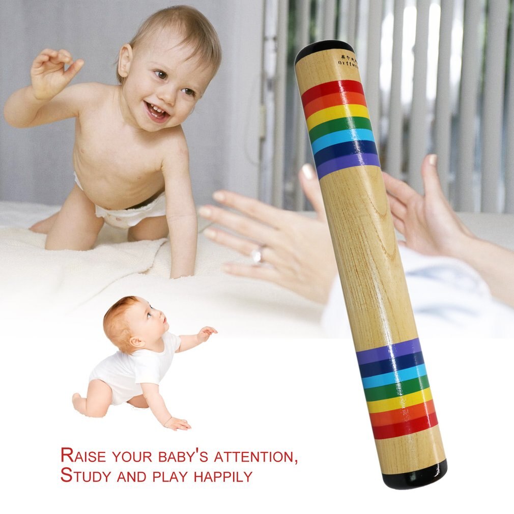 SH18C Kinderen Baby Kids Massief Houten Kleurrijke Zand Geluid Maker Hand Schudden Speelgoed Muziekinstrument voor