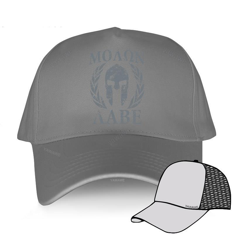 Cool Spartan Spartan Molon Labe Snapback Cap Man Pre-shrunk Cotton Sparta Trojan Helmet Boyfriend Caps Baseball Cap: grey mesh