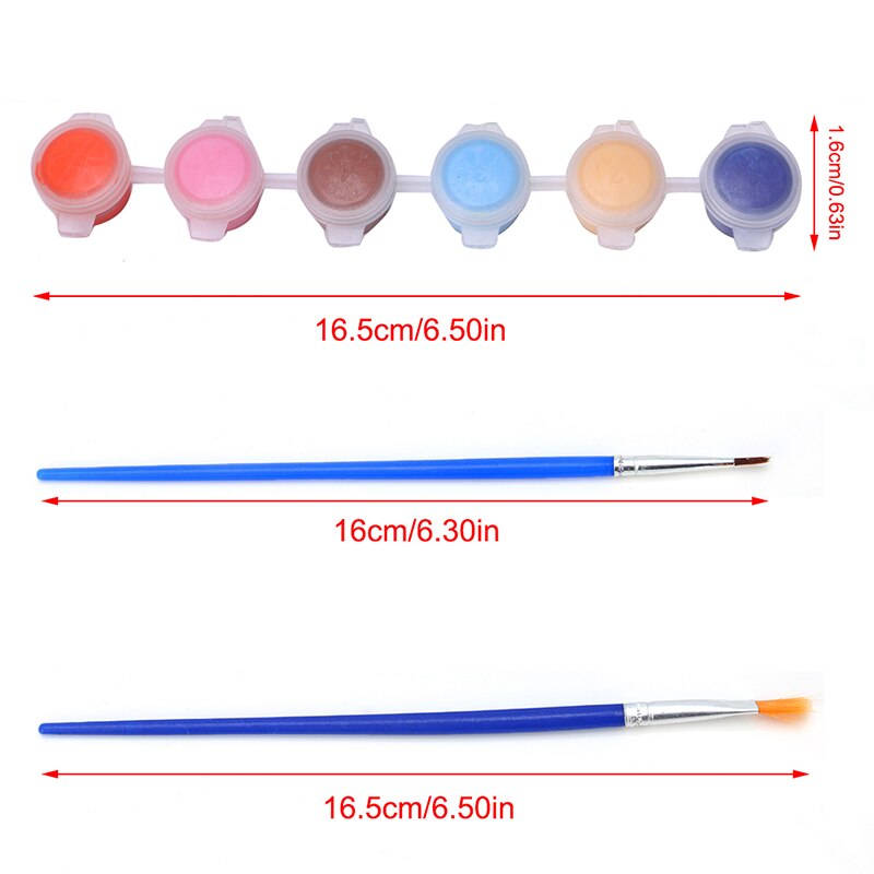 12 Colors 2 Paint Brushes Paints Set Oil Painting Hand Wall Painting