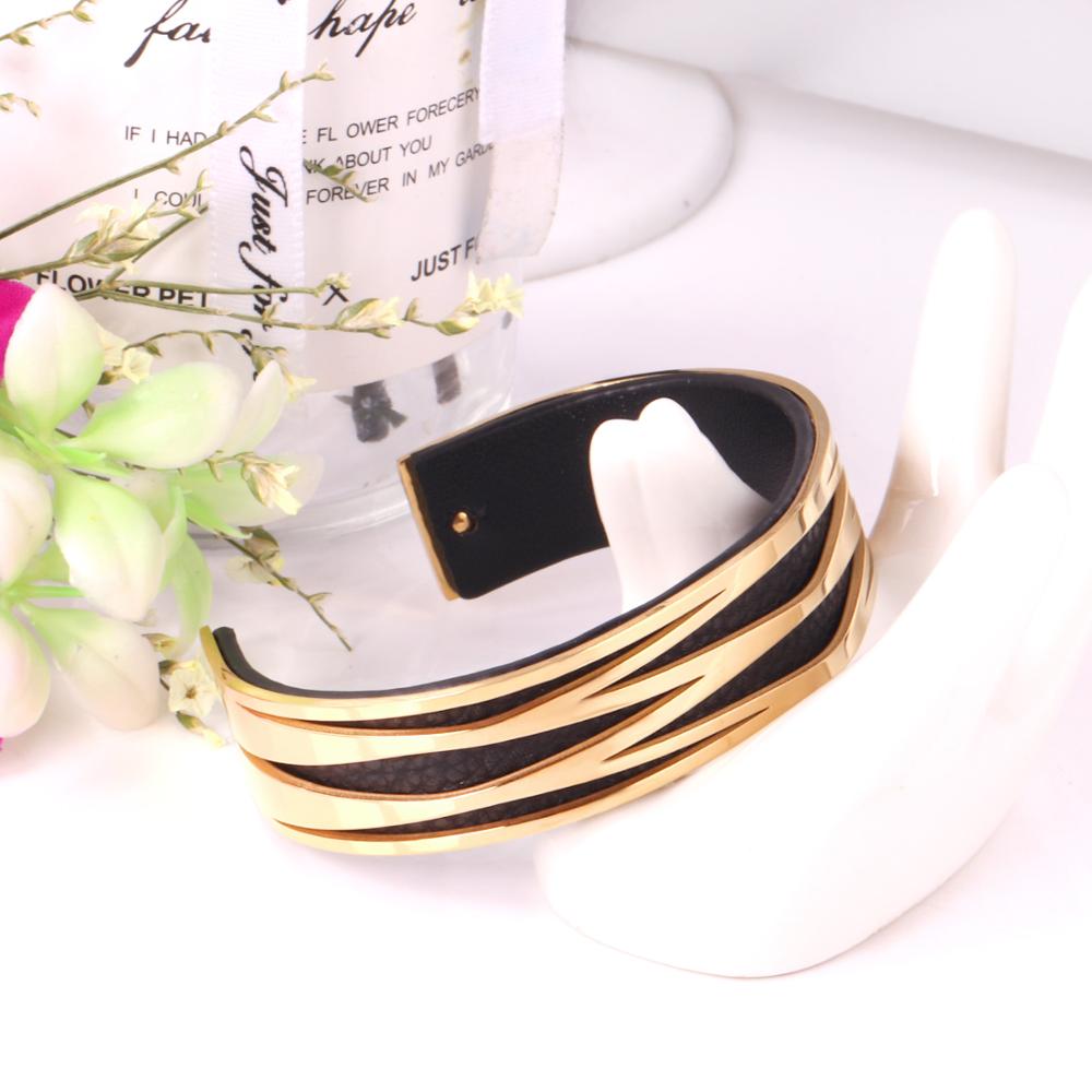 Luxusteel Lederen Armband Mannen Rvs Hollow Out Manchet Armbanden Pulsera Beste Vriend