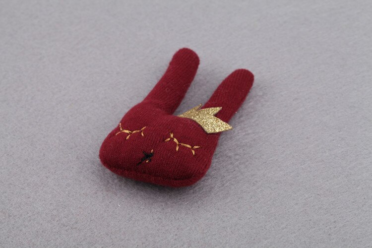 1Piece Cute Baby Girls Big Rabbit Hairpin Hair Barrettes Cartoon Kids Hair Clips Handmade Headwear Lovely Style Hair Accessories: Red Brooch