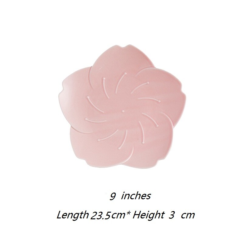 Japanese Gradient Petal Ceramic Tableware Western Dish Cup Coffee Cup Tray Sauce Plate Petal Dishes Salad Dessert Baking Bowl: 11
