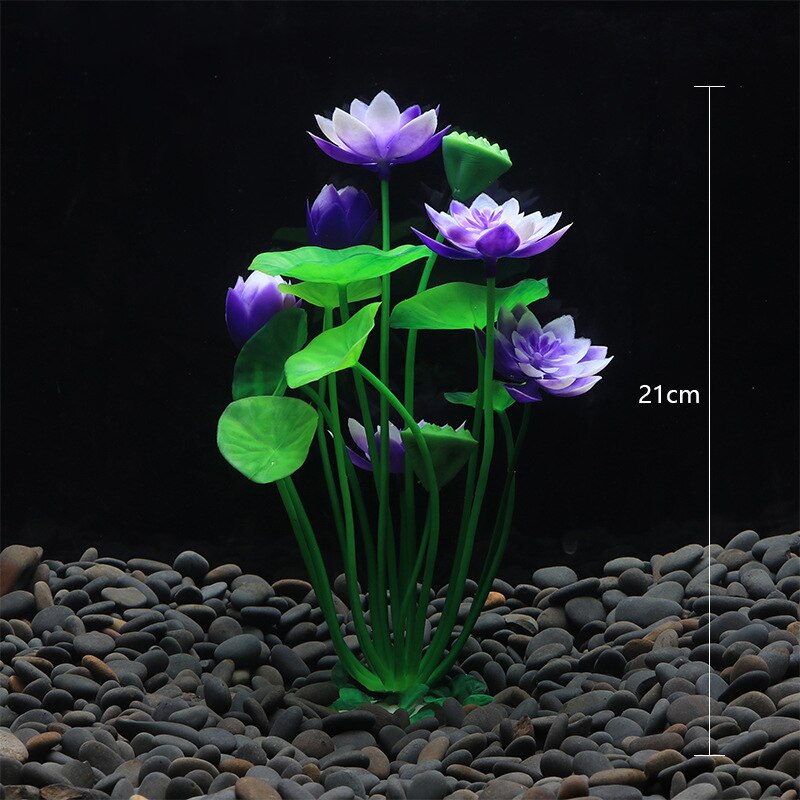 1pc aquariumplanten voor het aquarium, aquariumdecoratie, kunstgras, aquariumdecoratie, plastic vissen, huisdierbenodigdheden: 6 x 21cm paars