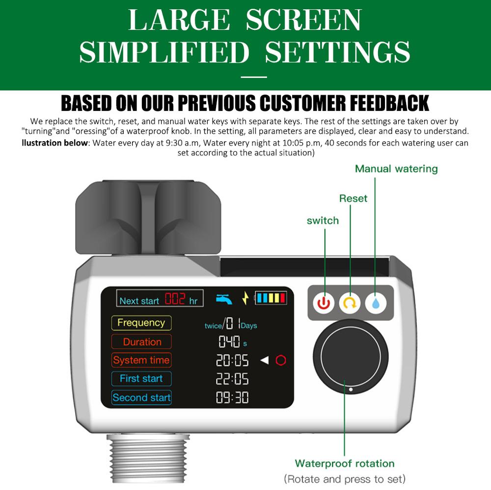 Automatic Electronic Irrigation Controllers Solar Power Water Timer LCD Garden Watering Home Digital Intelligence Watering Syste