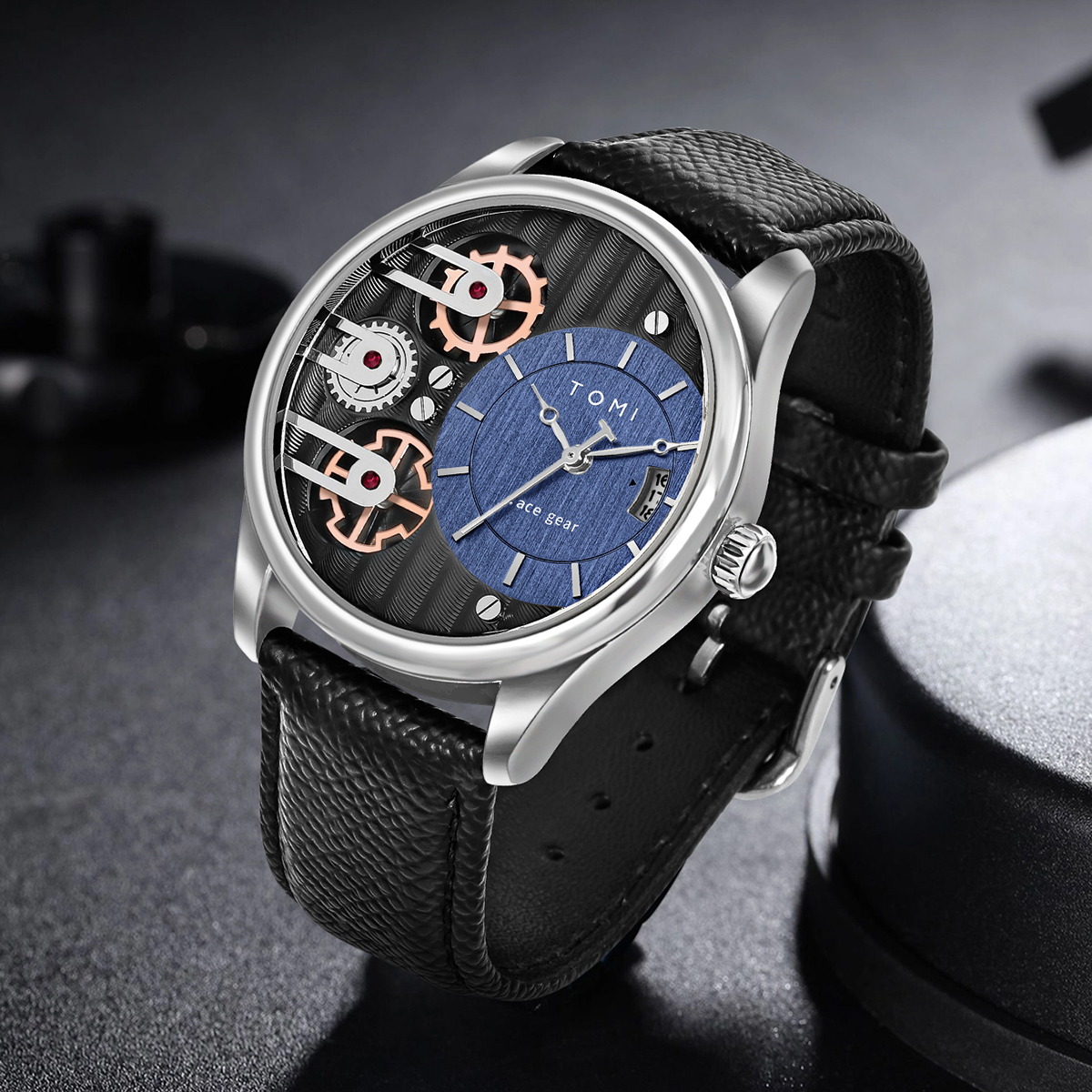 TOMI Heren Geschenkdoos Combinatieset Horloge Luxe en Eenvoudig Zakelijk Afneembare band Quartz Horloge Herenhorloge Festival Cadeau