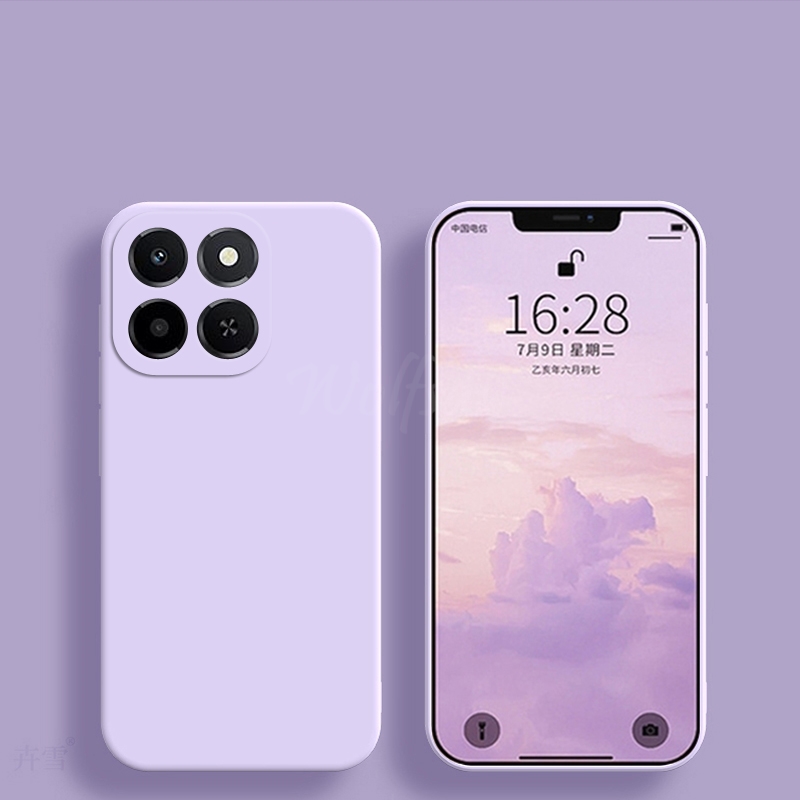 For Honor X6C Case Liquid Silicone Plain Rubber TPU Funda Cover Honor X6C Case Phone Protector Cover Honor X6C Case: Rose Red