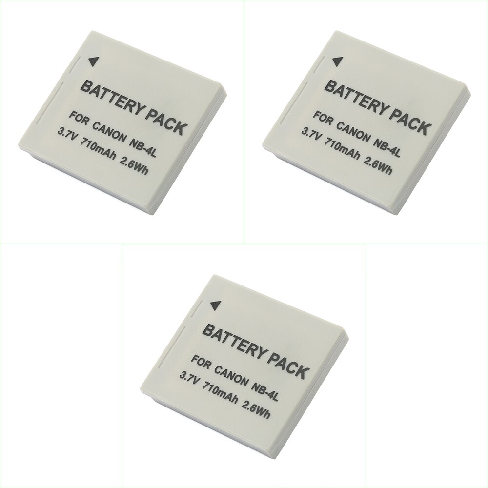 NB-4L NB4L NB 4L Digital Camera Battery + Charger For Canon IXUS 30 40 50 55 60 65 70 75 130 80 IS, 100 IS PowerShot SD200 SD300: 3PC Battery